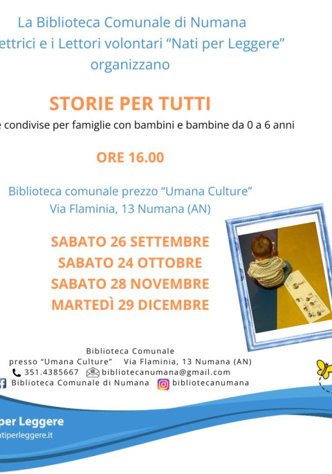 Storie per Tutti 24 ottobre